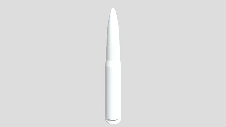 12.7x99mm M2 Ball (still practice) No texture 3D Model