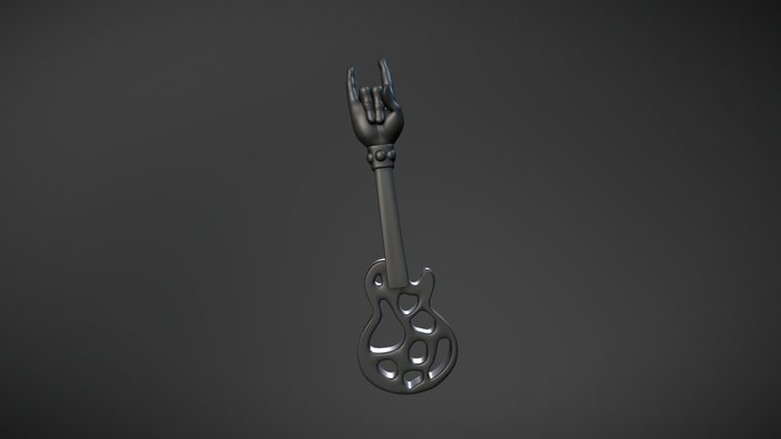 Guitar Keychain 5 3D Model