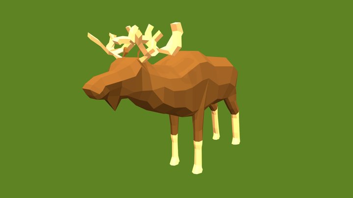 Low-poly Elk 3D Model