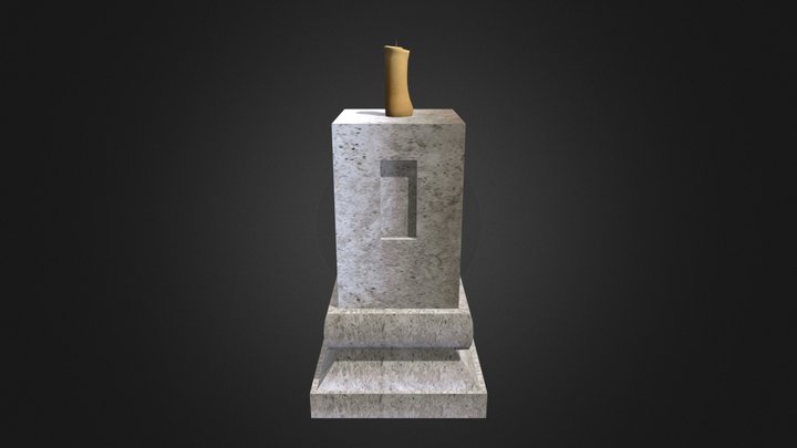 Stone Colum - Candle Holder - Low poly model 3D Model