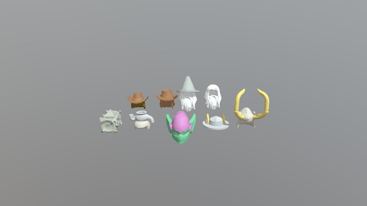 random lego helmets 3D Model