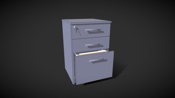 Pedestal de 3 gavetas 3D Model