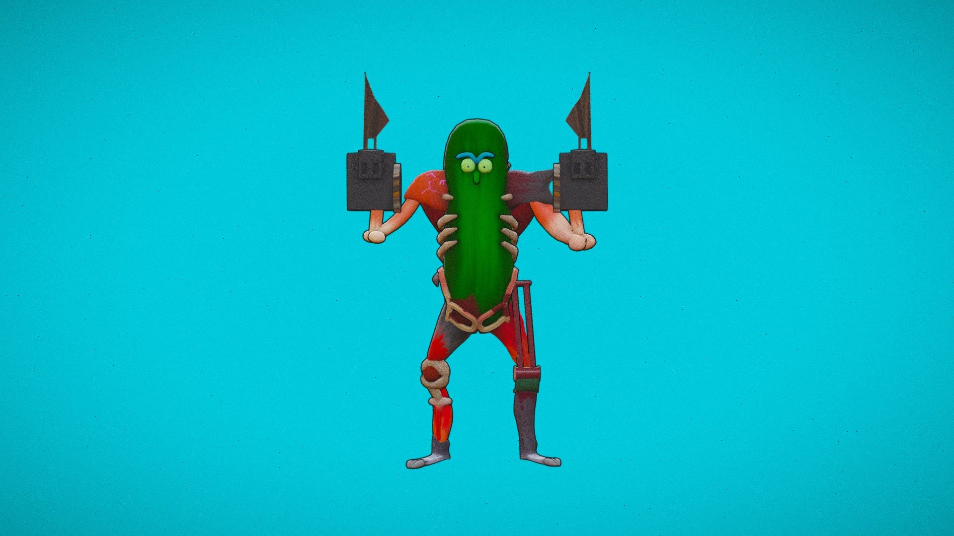 pickle-rick-outlined-download-free-3d-model-by-elchupaaanos