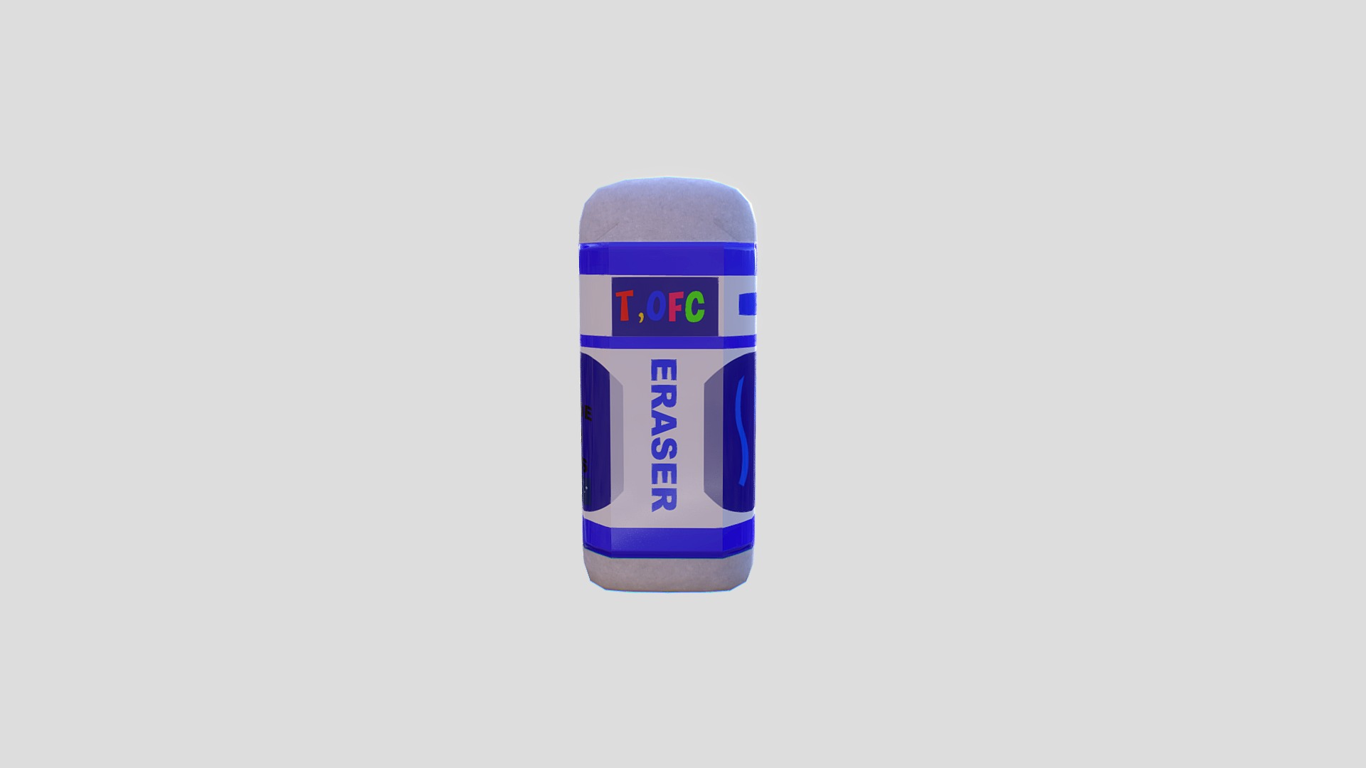 3D model Eraser - This is a 3D model of the Eraser. The 3D model is about a blue and white container.