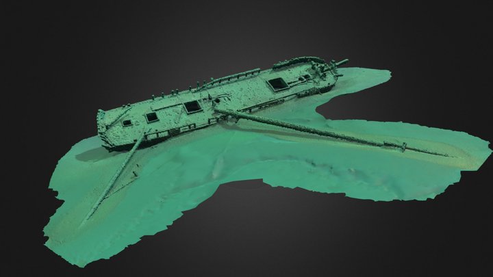 Port Dalhousie Tiller Wreck 3D Model