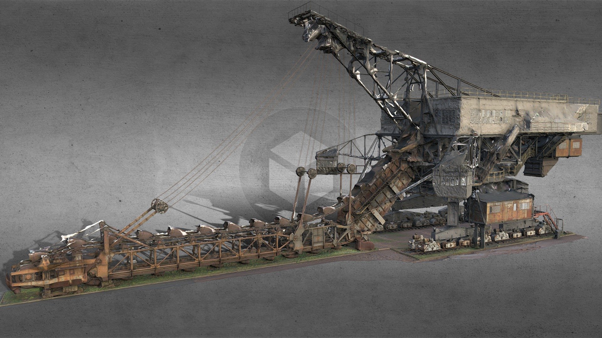 Gigantic Machine (Chain Bucket Dredger) Buy Royalty Free 3D model by