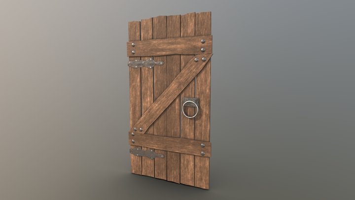 Wood Door 3D Model