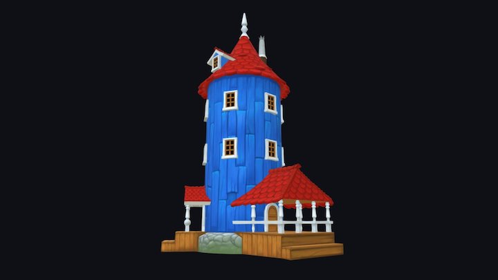 Stylized Moomin house 3D Model