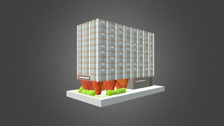 Crowne Plaza Hotel Extension Miniature 3D Model