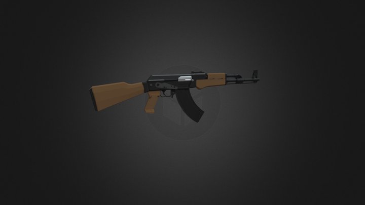 Low Poly Ak-47 3D Model