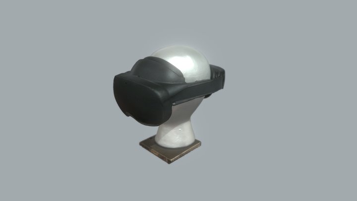 Meta Quest Pro Headset on Head 3D Model