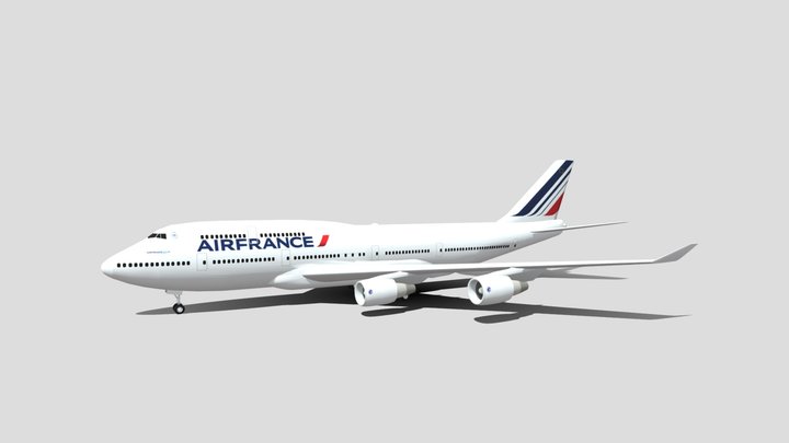 Air France Boeing 747-400 3D Model