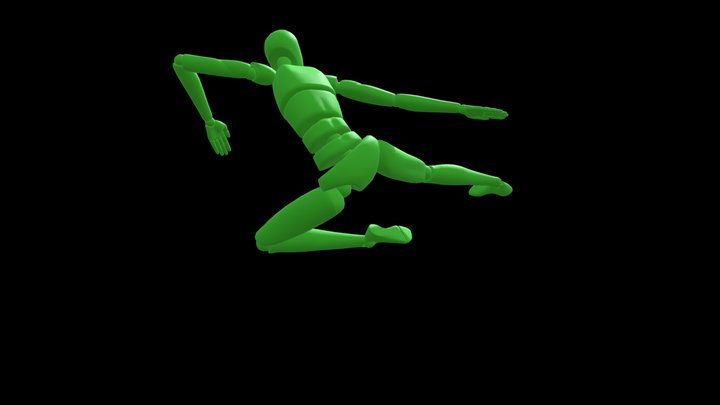 Flying Side Kick 3D Model