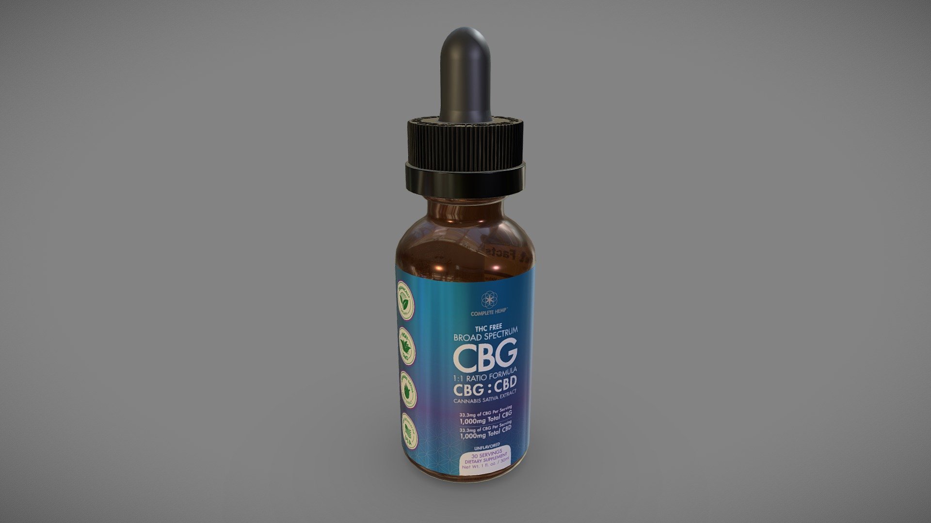 Broad Spectrum CBG-CBD 1-1 Ratio - Download Free 3D model by ...