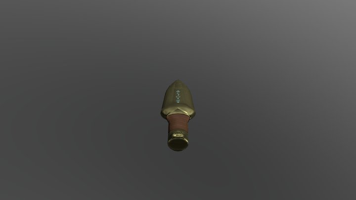 Low Poly Runed Dagger - Gold 3D Model