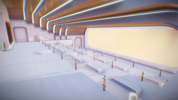 VR Metaverse Spaceship Interior 10 3D Model