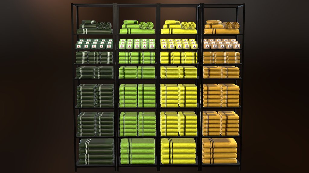 Toalla Mueble DIsplay VERDE AMARILLO