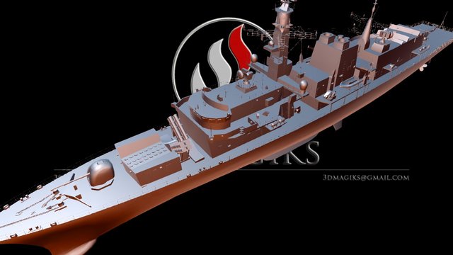 Navy Ship BRP Gregorio Del Pilar 9inches 3D Model
