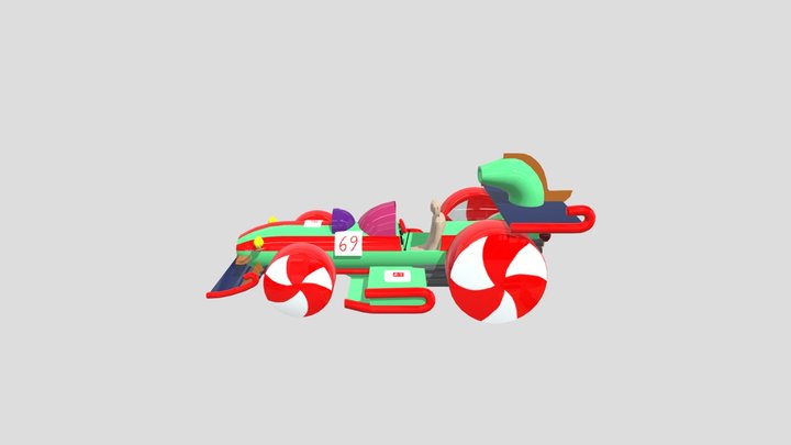 candy cane kart 3D Model