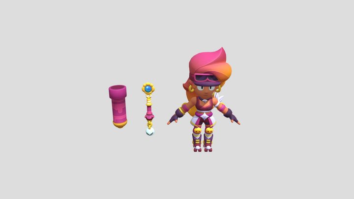 amber-rollerskates-brawl-stars 3D Model