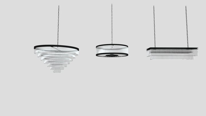 Ceiling lamp with fringes 3D Model