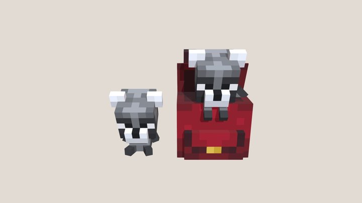 Minecraft raccoon set 3D Model
