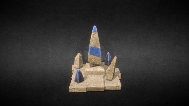 Optimized Low Poly Ancient Obelisk Ruins 3D Model