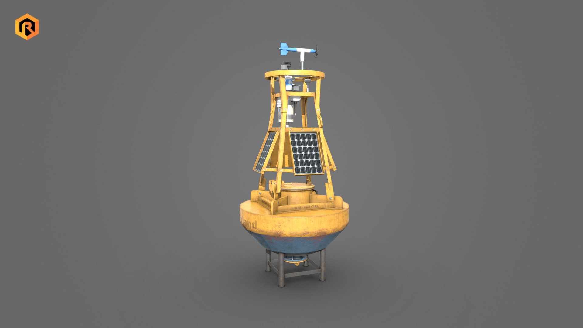 Weather Buoy Buy Royalty Free 3D model by Rescue3D Assets (rescue3d