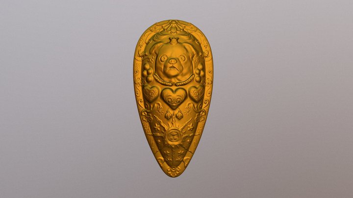 Baroque Pug Shield v14 3D Model