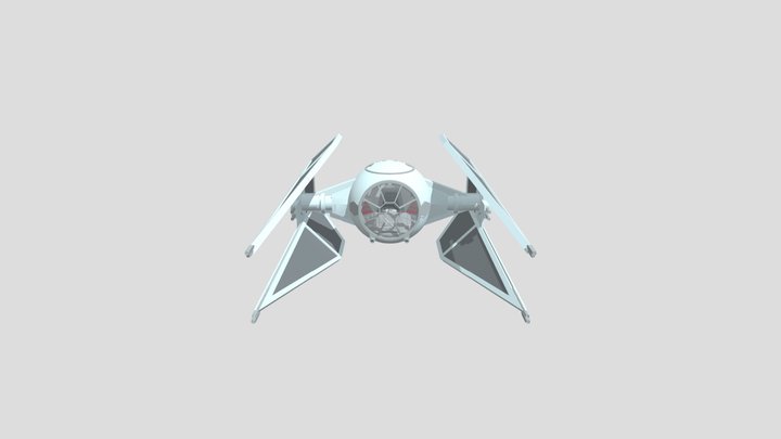 Tie Interceptor With Interior 3D Model