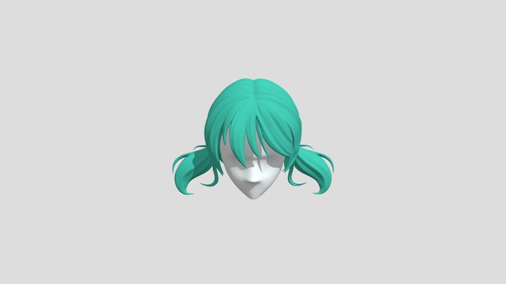 Anime Hair 3D Model