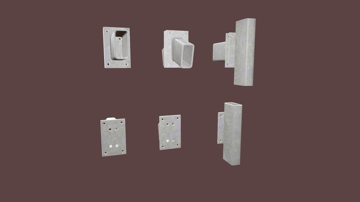 Bolted moment end plate 3D Model