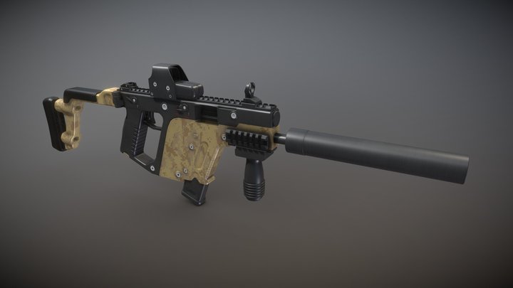 Modular Submachine Gun 3D Model