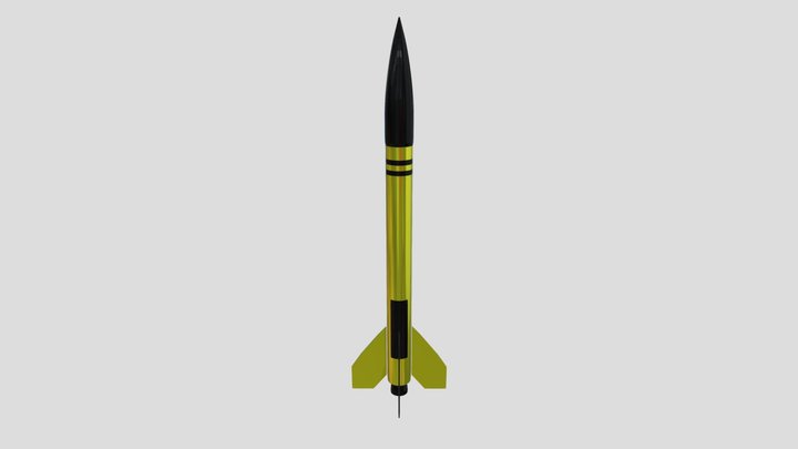 Yellow Toy Rocket 3D Model