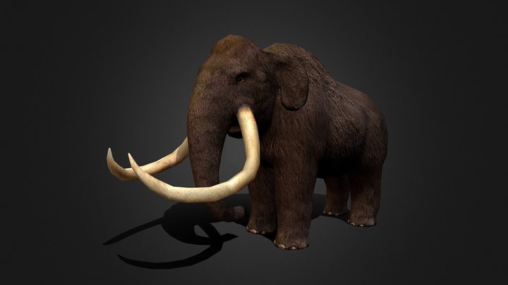 Low poly Mammoth 3D Model