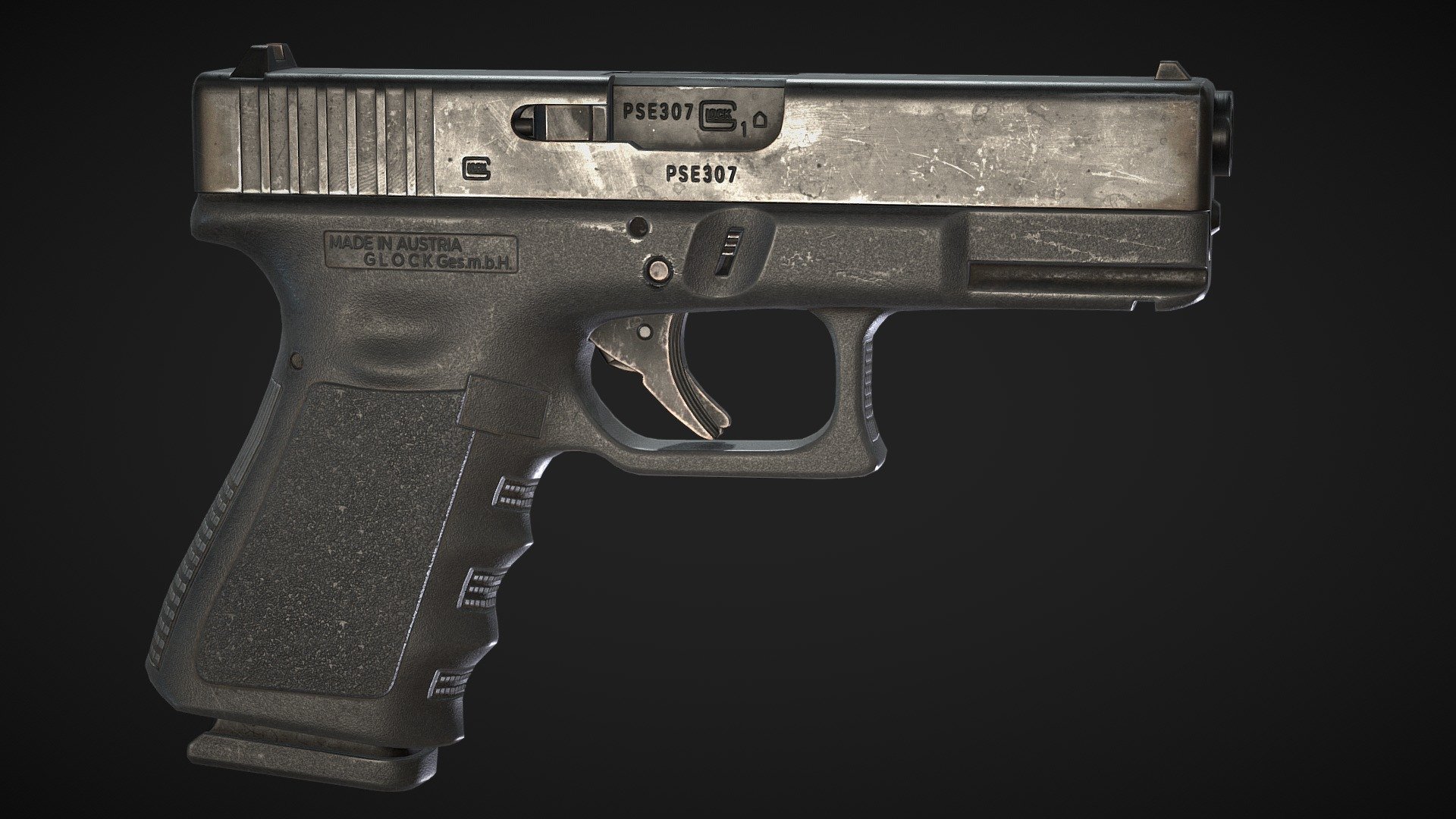 Handgun G-19 Gen 3 (game ready model) - 3D model by Vladimir