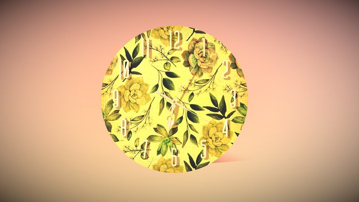 wall clock orange color 3D Model