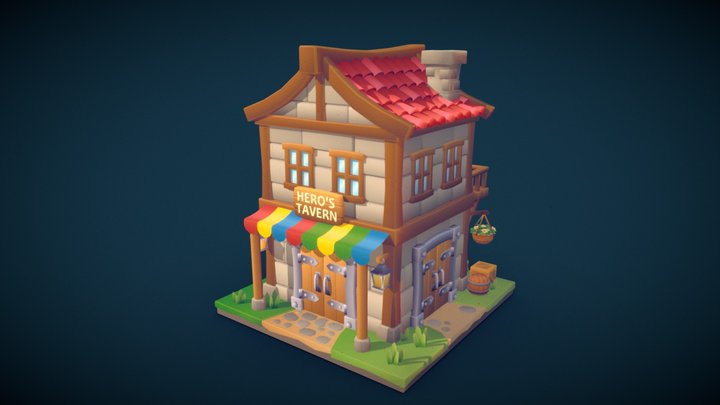 Low-poly tavern 3D Model