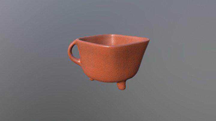 17th Century Dutch Redware Cookpot/Brazier 3D Model