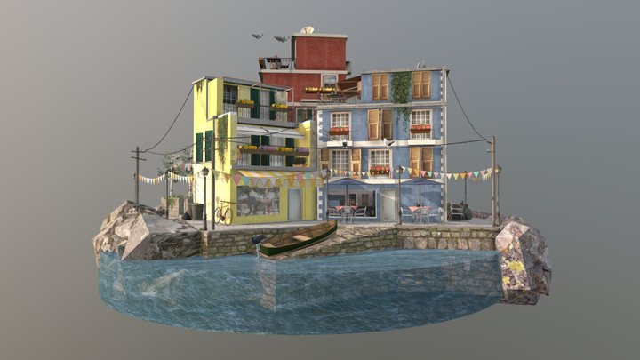 Cinque Terre Cityscene - 1DAE13_Kuppens_Cedric 3D Model
