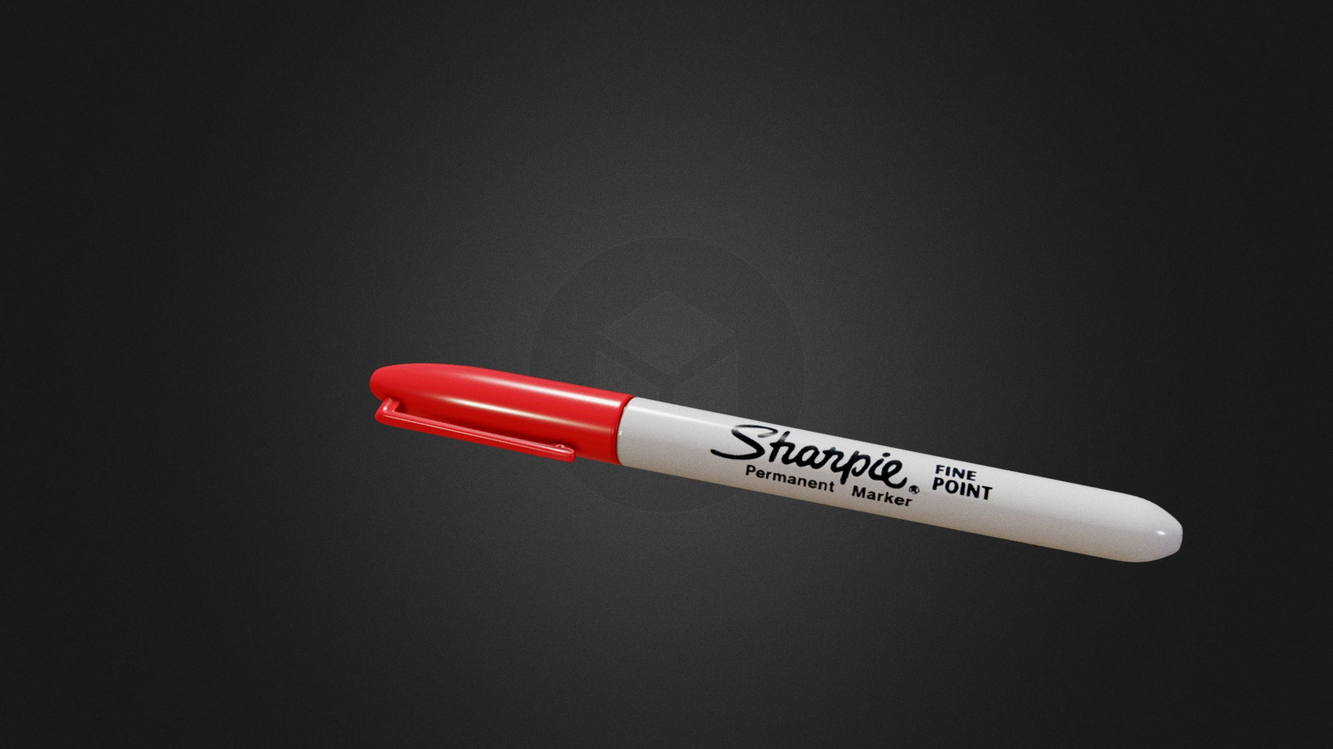 3D model Sharpie Fine Point Marker PBR - This is a 3D model of the Sharpie Fine Point Marker PBR. The 3D model is about a red and white pen.