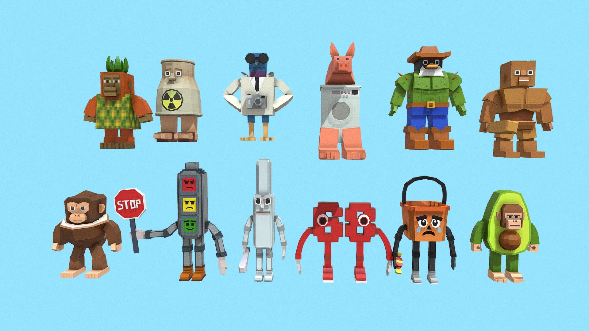 Steal A Brainrot Characters Animated Low-Poly 7 - 3D model by KAG3D ...