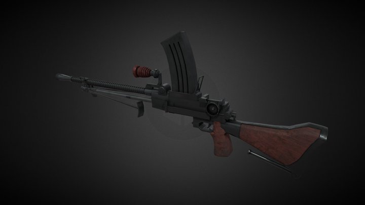 Machine gun type 99 3D Model