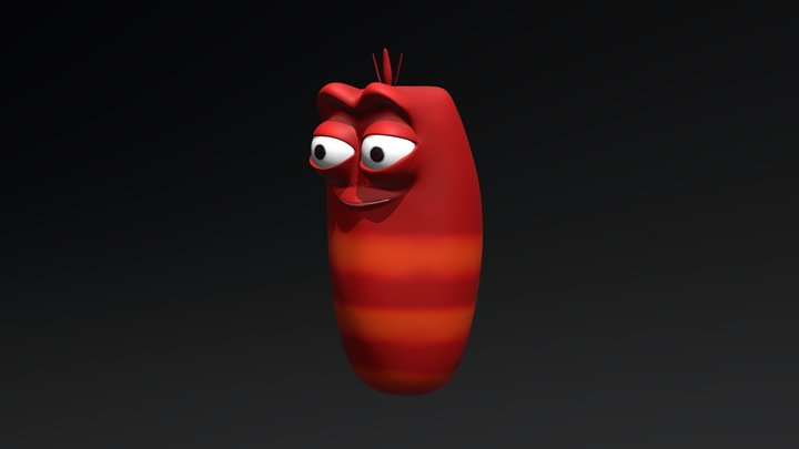 Red Larva 3D Model