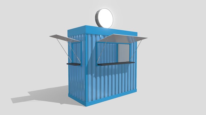 Small Container Kiosk 3D Model