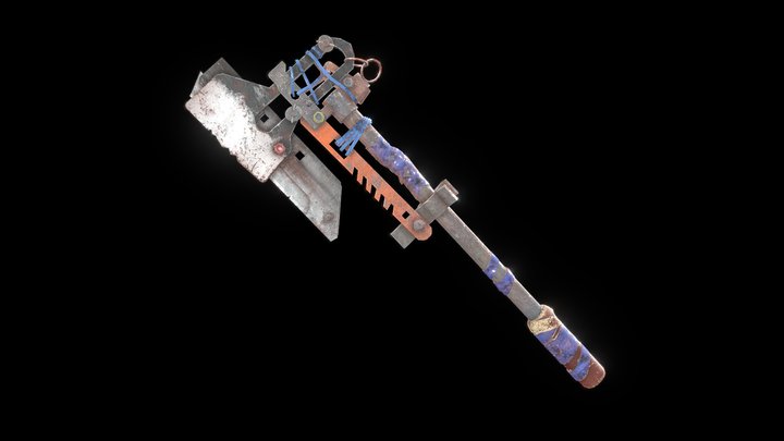 Post Apocalyptic Makeshift Axe Weapon 3D Model
