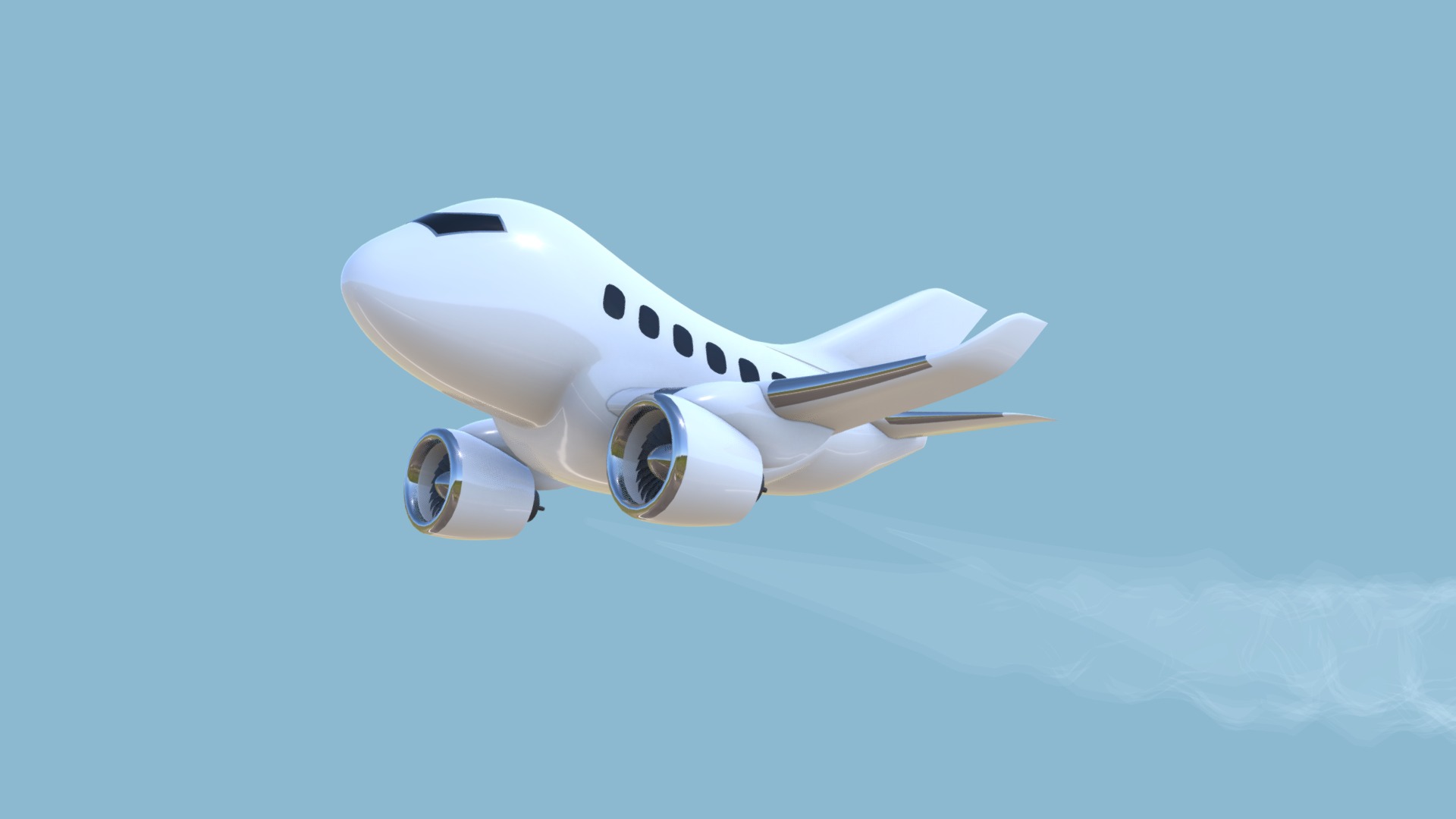 3D model Airliner - This is a 3D model of the Airliner. The 3D model is about a white airplane in the sky.