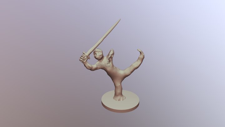 Ninja mit Schwert 3D Model