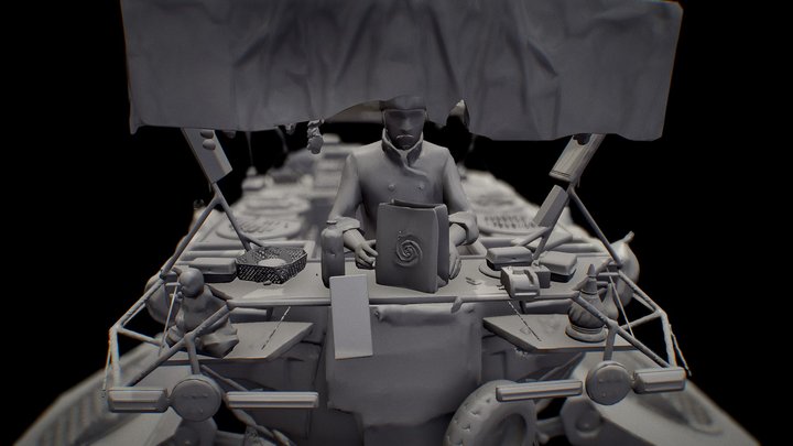Kitchen Boat 3D Coat Sketch 3D Model