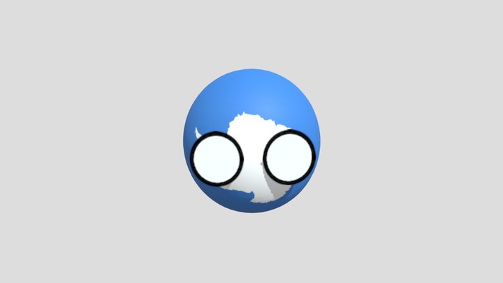 3d antarcita countryball model 3D Model